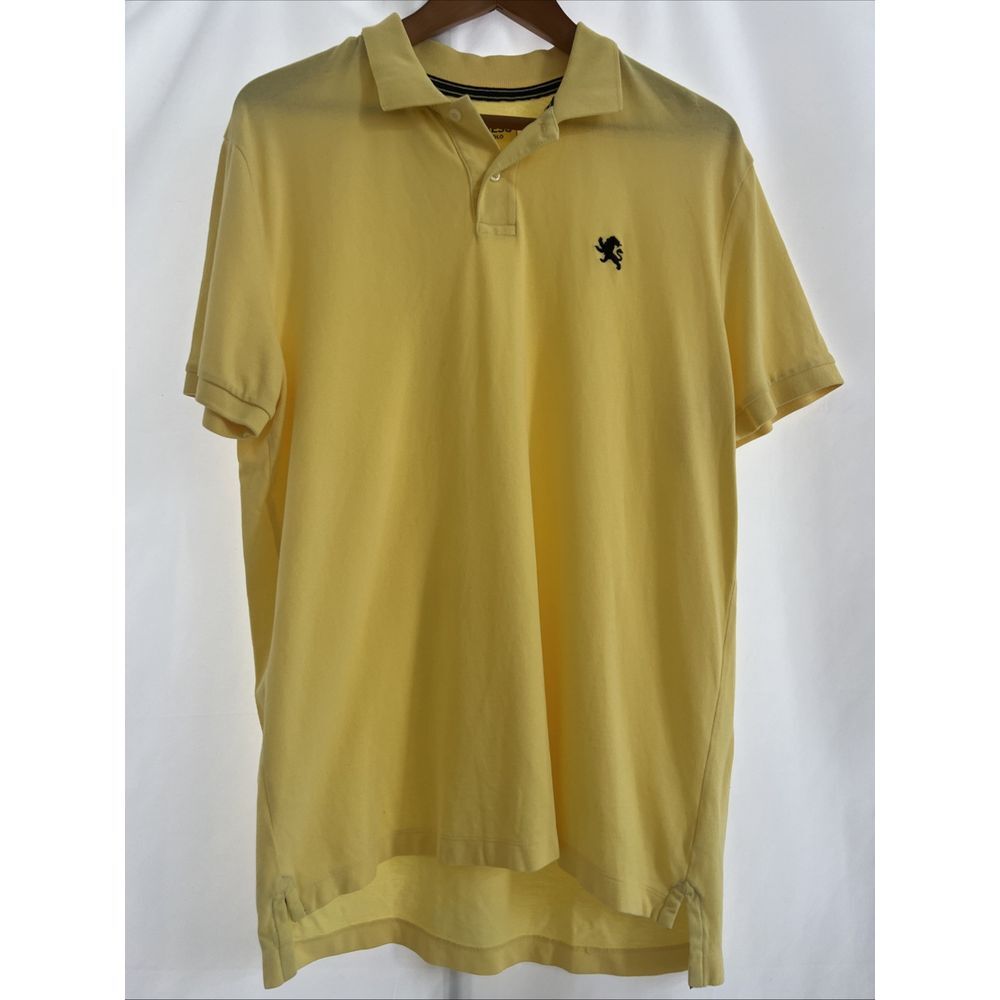 Express Pique Polo Men's L‎ Shirt Short Sleeve Yellow Classic Preppy